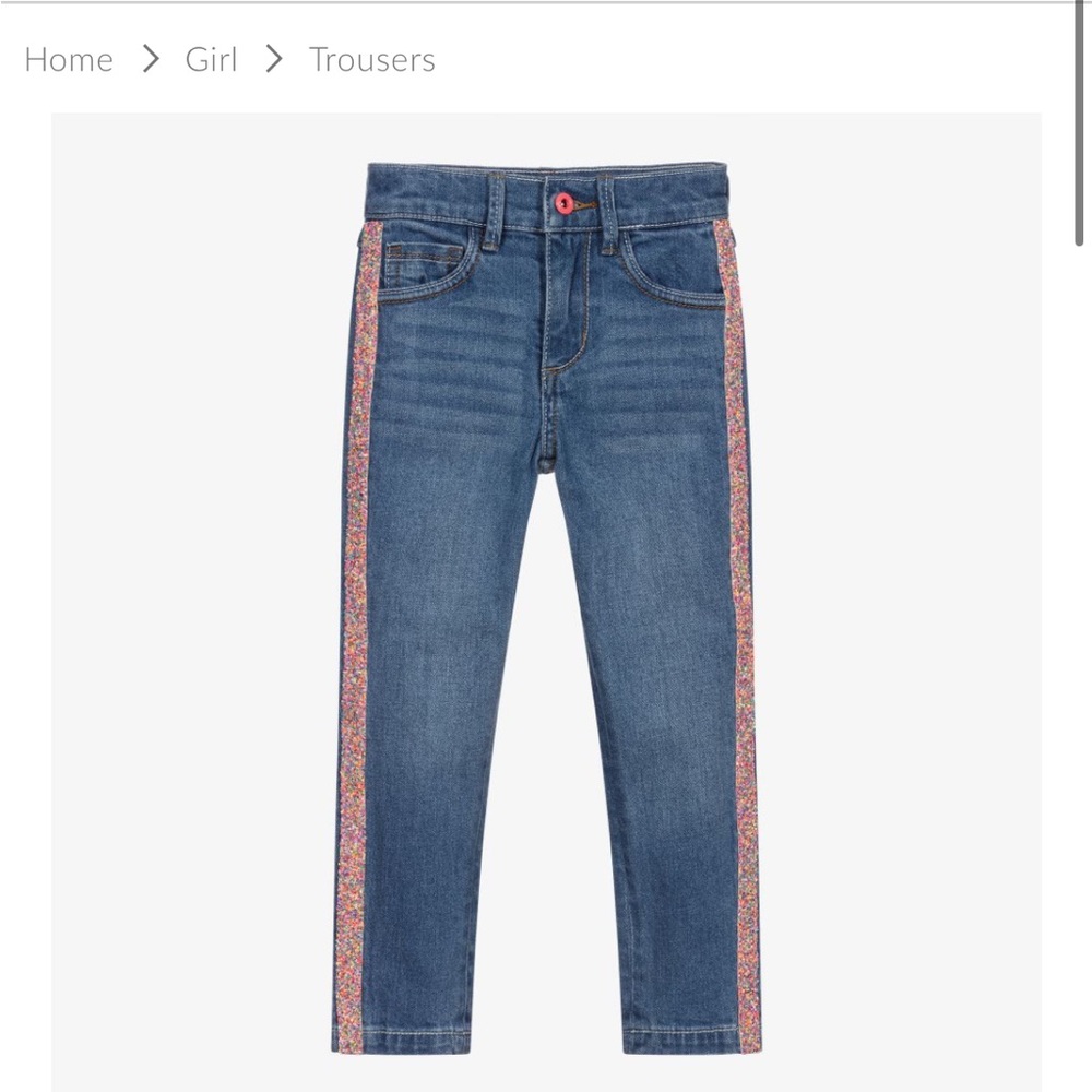 Billieblush blue glitter stripe Jean - barely worn